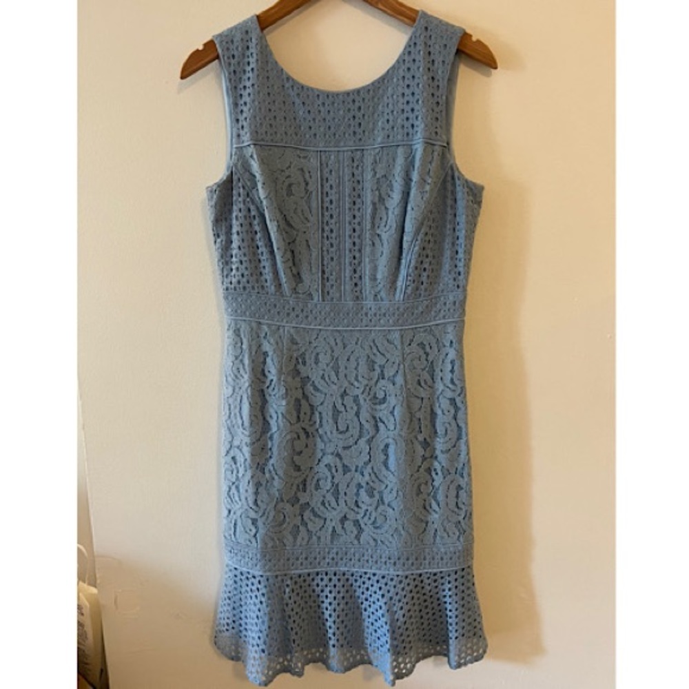 Antonio Melani Light Blue Lace Eyelet Sleeveless Easter Dress, Size 6